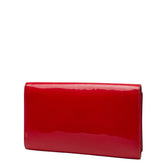 サンローラン ロゴ クラッチバッグ レッド パテントレザー レディース SAINT LAURENT 【中古】